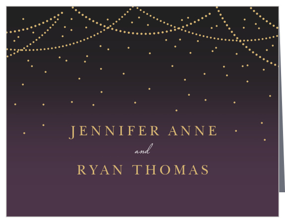 Our Light and Lantern Thank You Cards utilize the same gorgeous design and color scheme as several other cards in the Light and Lantern wedding suite.