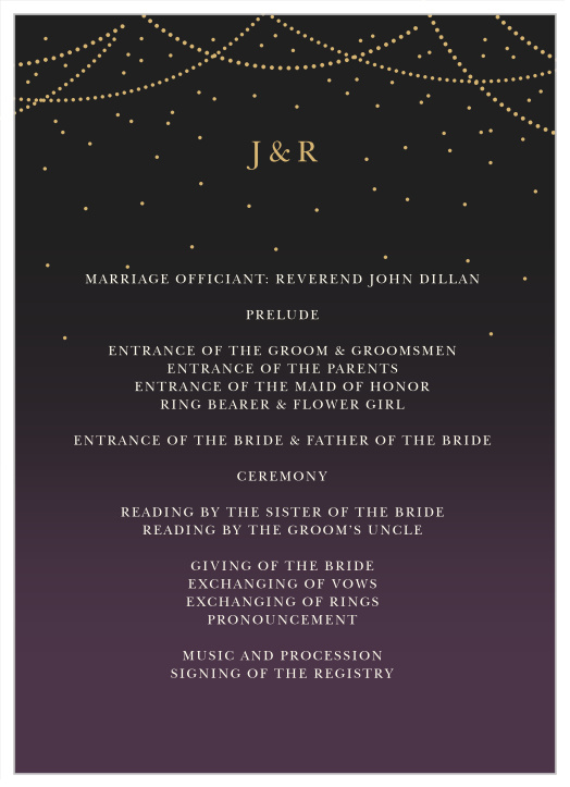 Light and Lantern Wedding Programs are the perfect choice for ensuring that your guests can follow along with the moments and members of your wedding ceremony. 