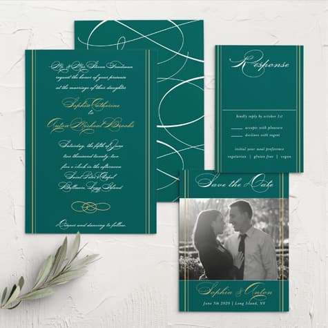 Striped Swash Wedding Invitations
