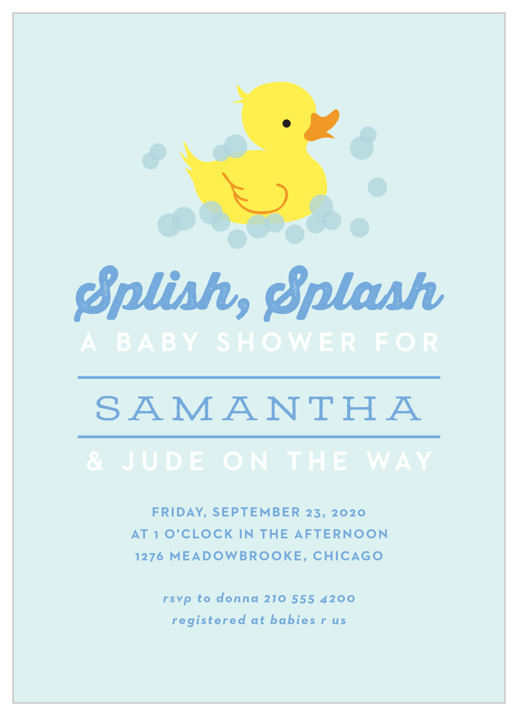 Rubber Ducks Baby Shower Invitations