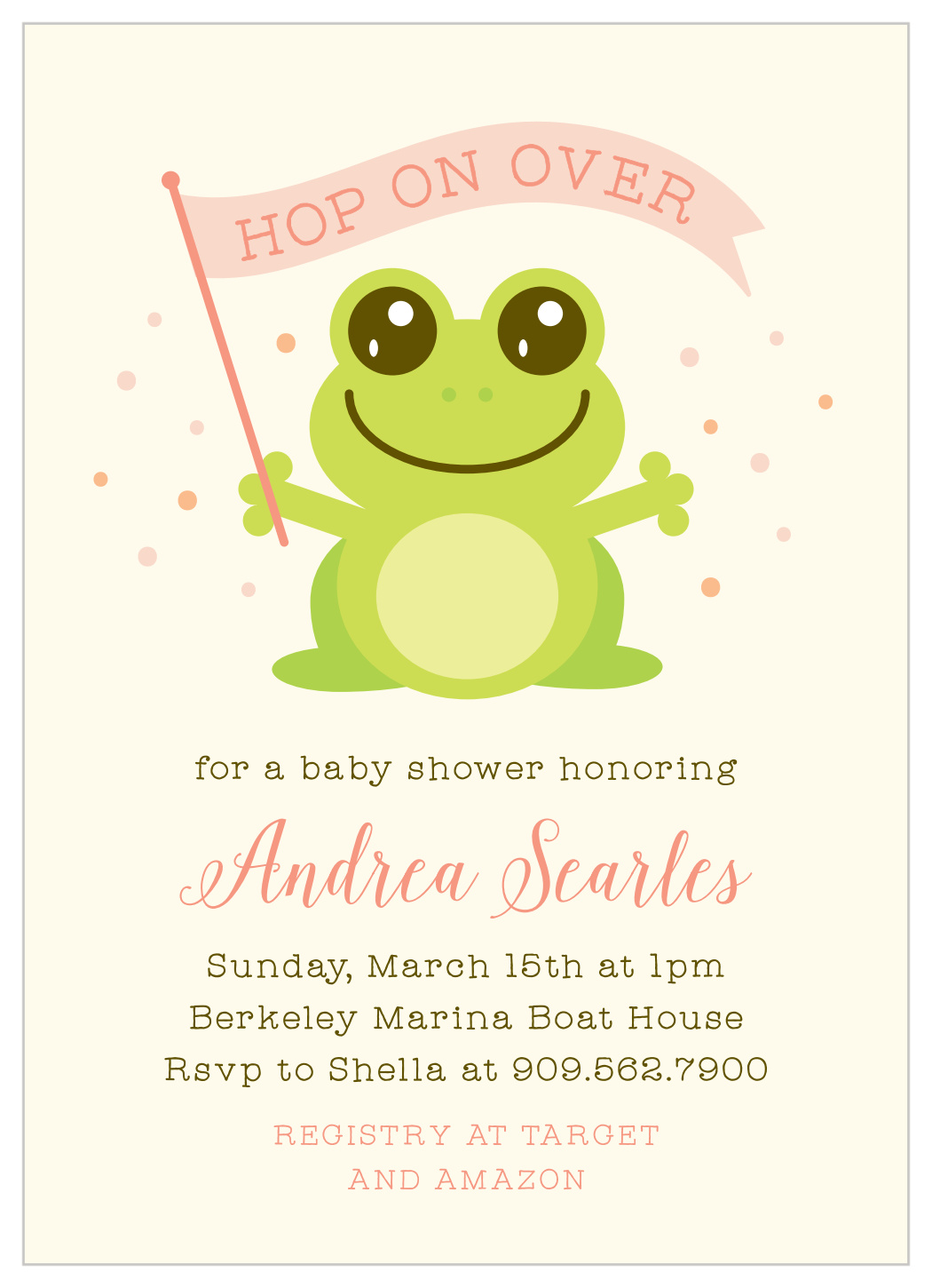 Frog Announcement Baby Shower Invitations