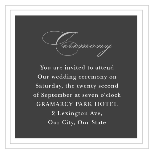 Our Framed Forever Ceremony Cards utilize the same gorgeous design and color scheme as several other cards in the Framed Forever wedding suite.