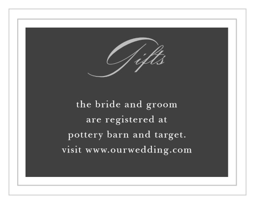 Our Framed Forever Registry Cards utilize the same gorgeous design and color scheme as several other cards in the Framed Forever wedding suite.