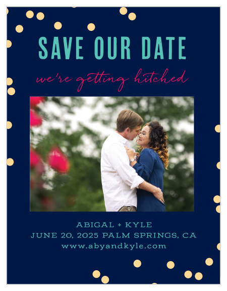 Make sure your guests mark their calendars with our stunning Color Pop Save-the-Date Cards.