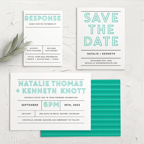 Bold Outline Wedding Invitations