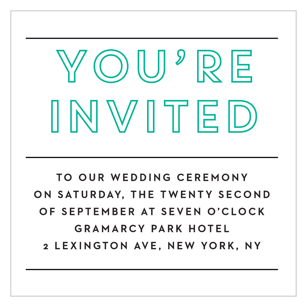 Bold Outline Ceremony Cards