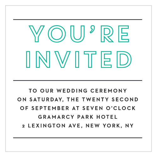Our Bold Outline Ceremony Cards utilize the same gorgeous design and color scheme as several other cards in the Bold Outline wedding suite.