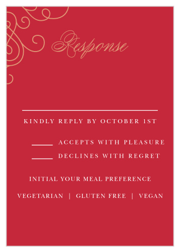 Spark your guests interest with our romantically designed Color of Love Response Cards!
