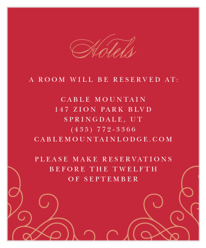 Spark your guests interest with our romantically designed Color of Love Accommodation Cards!
