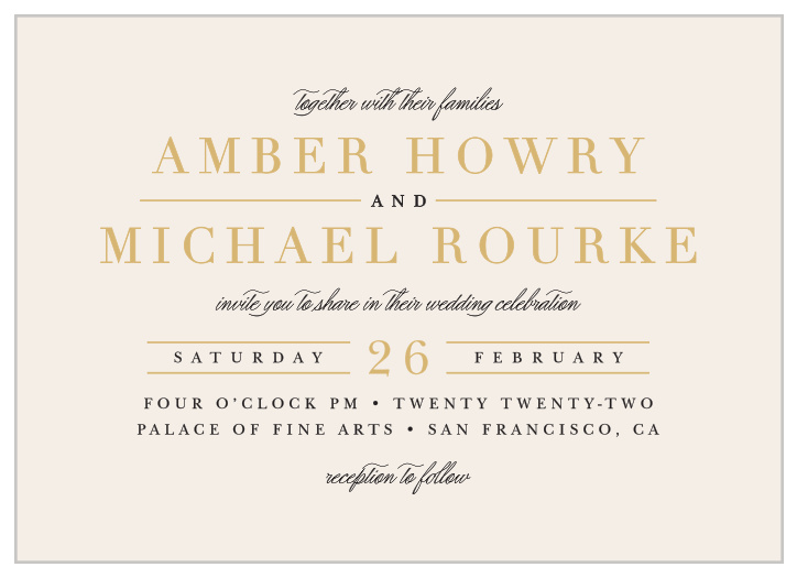 Enjoy the company of your friends and family when you use our Timeless Type Wedding Invitations to invite them.
