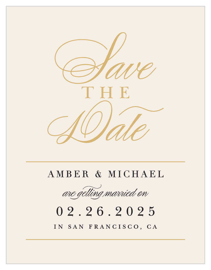 Timeless Type Save the Date Cards