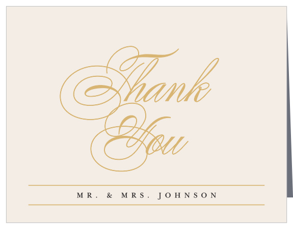 Our Timeless Type Thank You Cards utilize the same gorgeous design and color scheme as several other cards in the Timeless Type wedding suite.