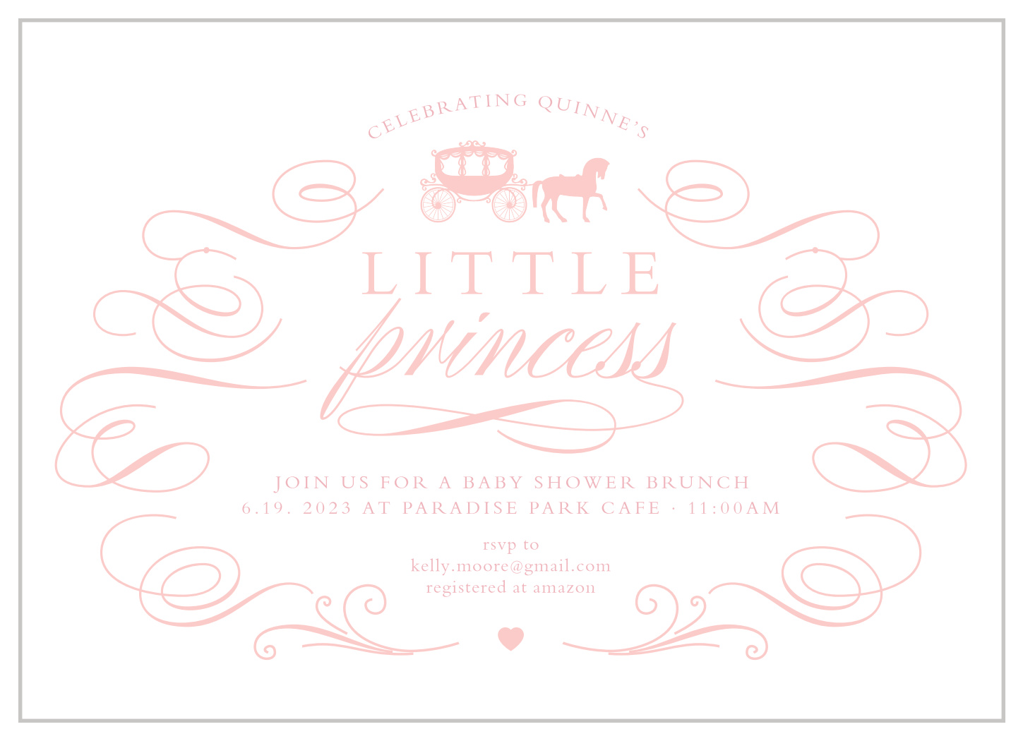 Princess Banner Baby Shower Invitations