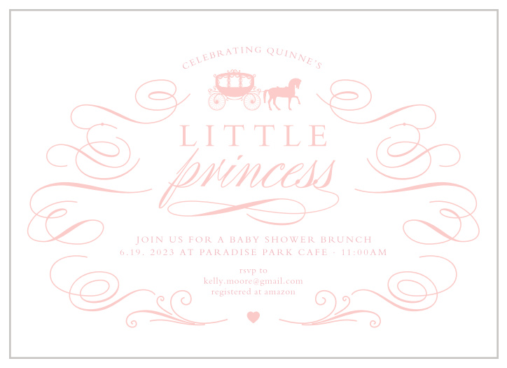 Celebrate your little princess with your family and friends with our Princess Banner Baby Shower Invitations.