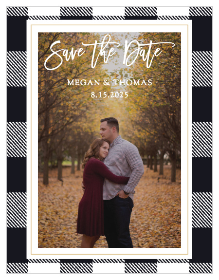 Our Rustic Plaid Save-the-Date Magnets ensure that your loved ones mark their calendars well in advance of your special day.
