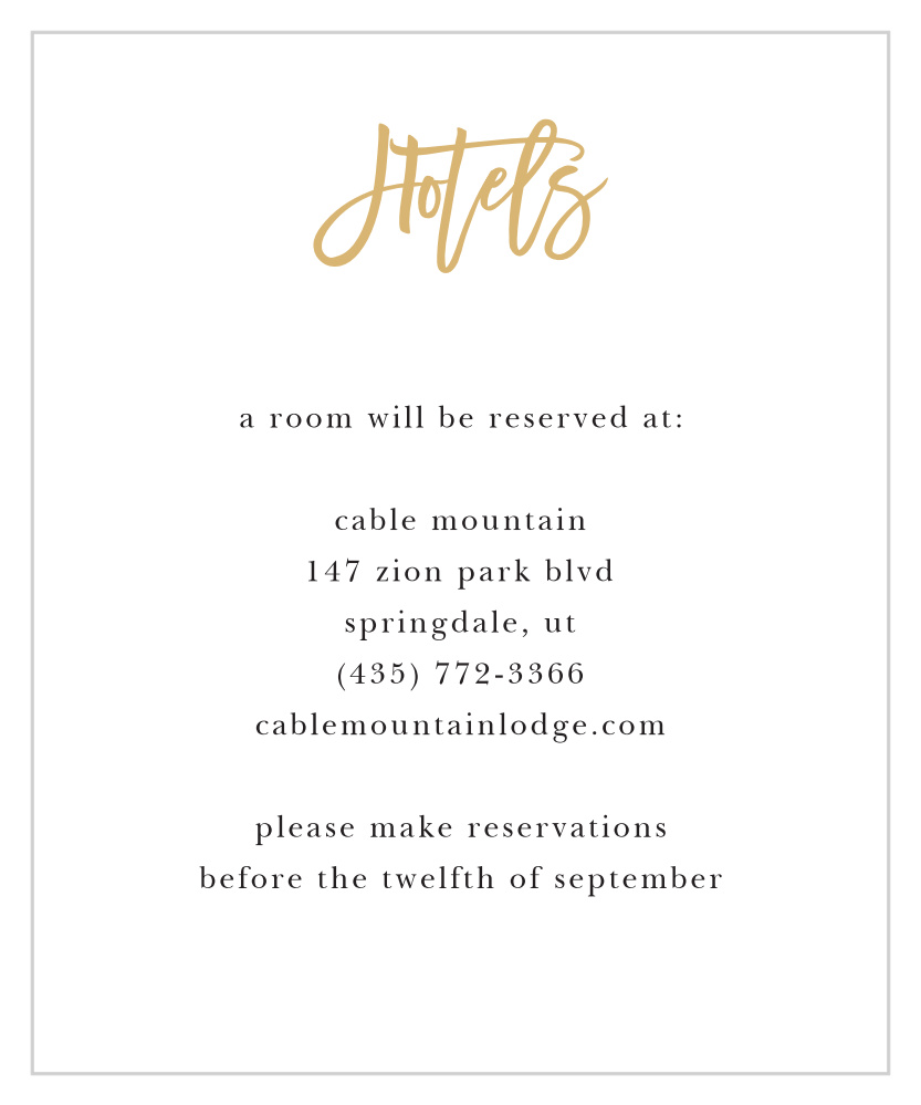 Rustic Plaid Accommodation Cards