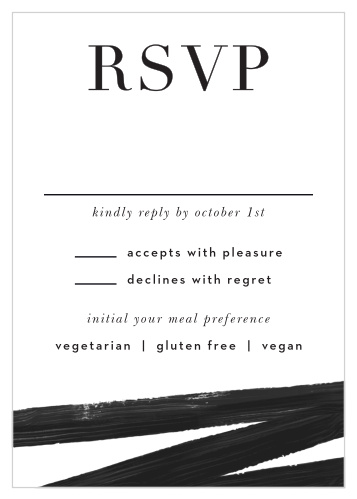 Our Modern Art Response Cards give you the opportunity to tally up all of your guests, as well as their individualized needs.