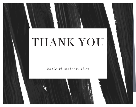 Our Modern Art Wedding Thank You Cards utilize the same gorgeous design and color scheme as several other cards in the Modern Art wedding suite.