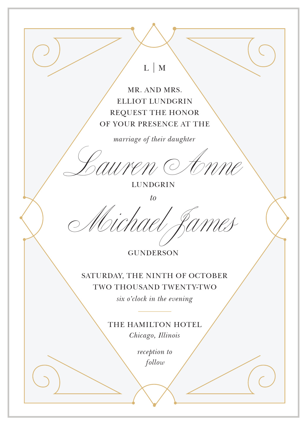 New Deco Frame Wedding Invitations