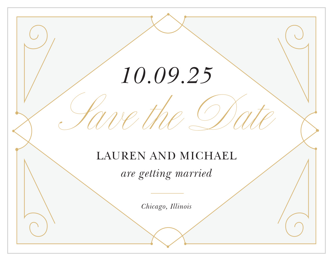 New Deco Frame Save the Date Cards