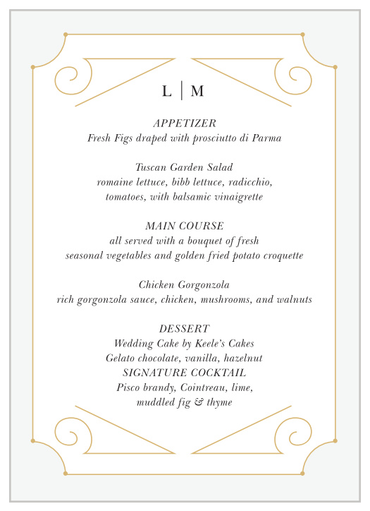 Our New Deco Frame Wedding Menus are the perfect combination of elegance and style!