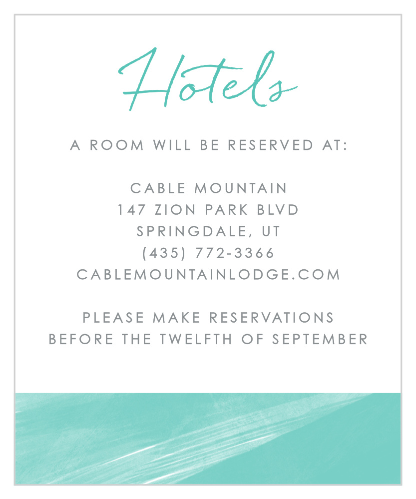 Ocean Watercolor Accommodation Cards
