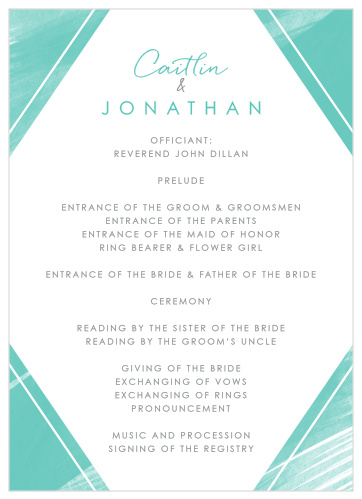 Walk your guests through each individual moment of your wedding ceremony with our gorgeous Ocean Watercolor Wedding Programs.