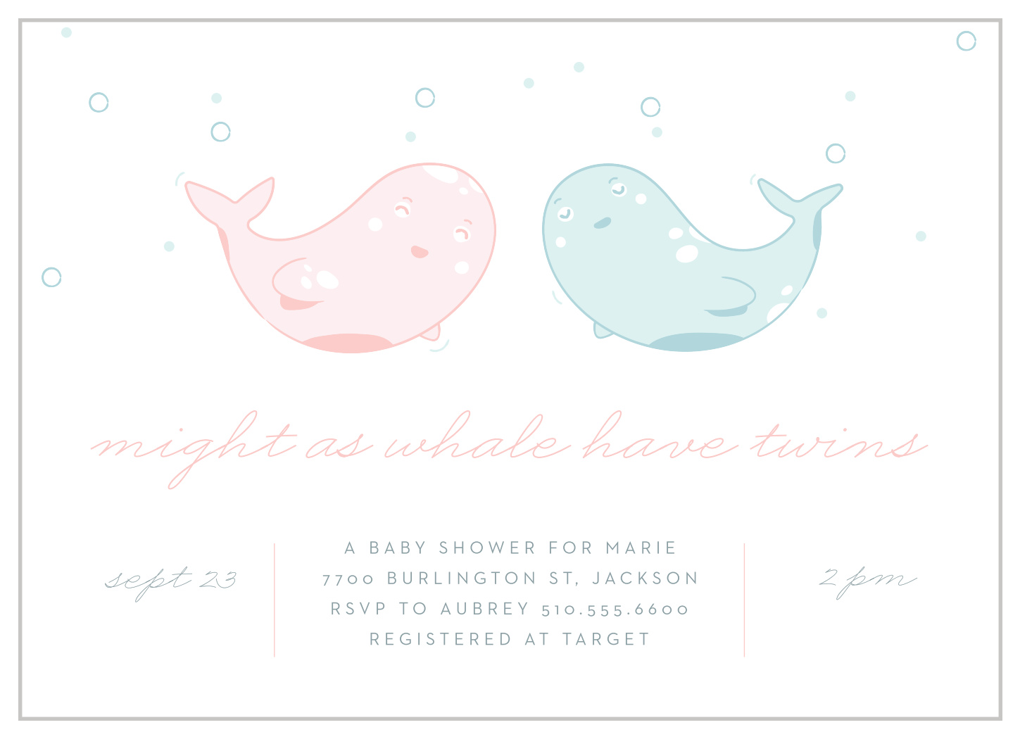 Might as Whale Baby Shower Invitations
