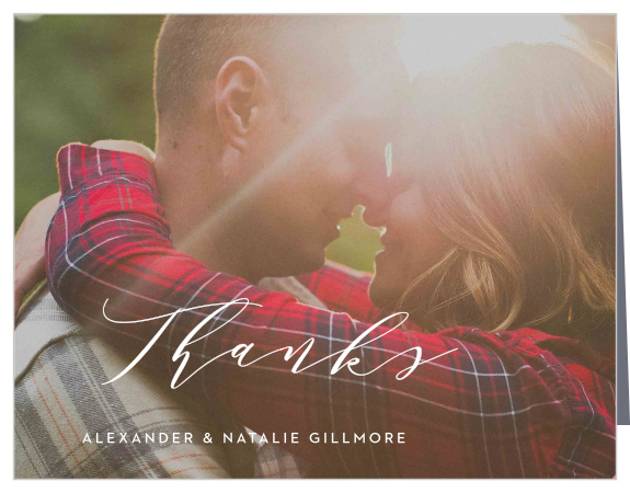 Turn your appreciation into something tangible with our stunning Modern Ombre Wedding Thank You Cards.