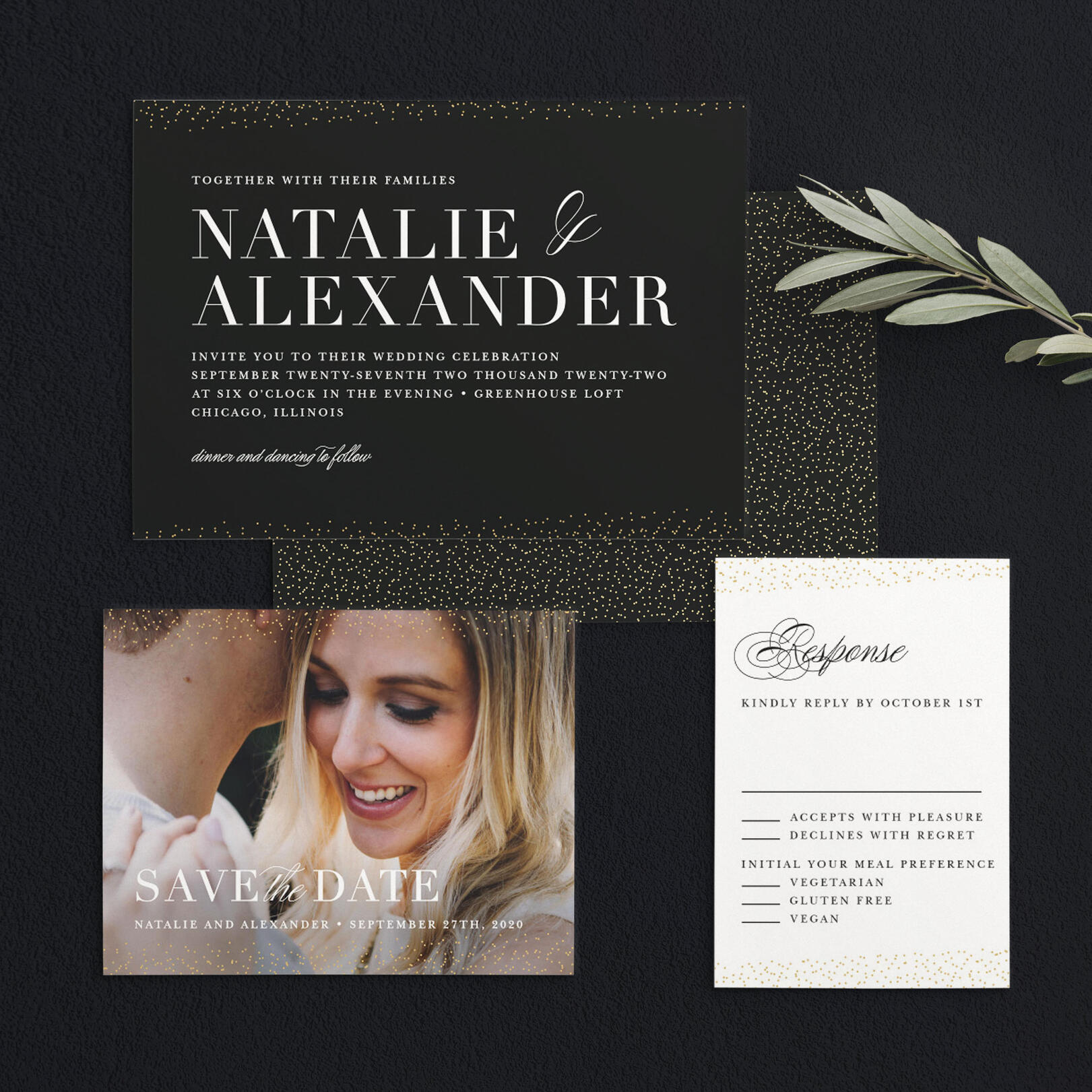 Luminous Sparkles Wedding Invitations by Basic Invite