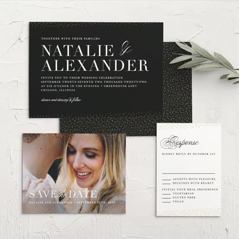 Luminous Sparkles Wedding Invitations