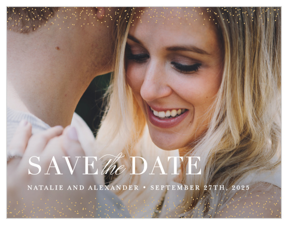 Our Luminous Sparkles Save-the-Date Magnets ensure that your loved ones mark their calendars well in advance of your special day.