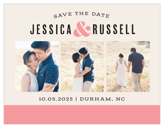 Our Color Block Save-the-Date Cards ensure that your loved ones mark their calendars well in advance of your special day.