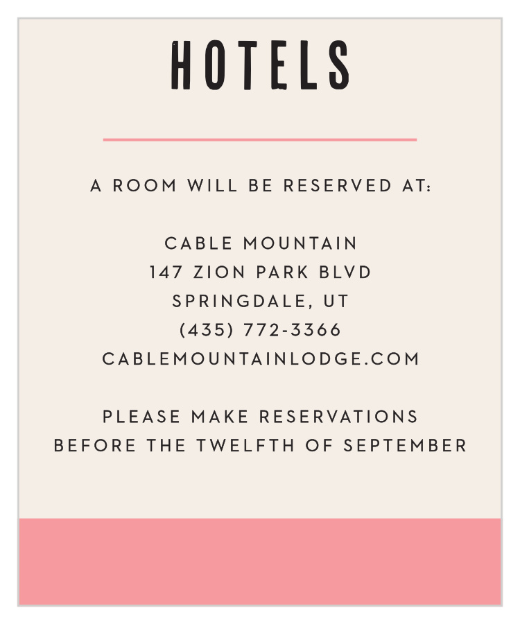 Color Block Accommodation Cards