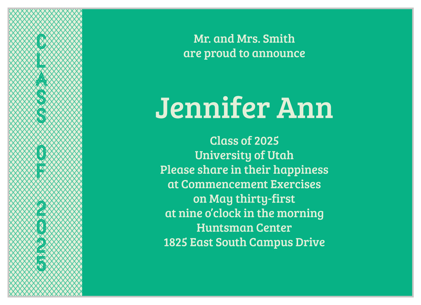 Sideline Honor Graduation Announcements