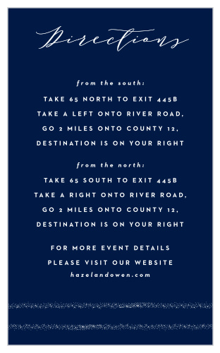 Our Stunning Starlight Directions Cards offer comfort in the fact that your guests will know precisely where to go.