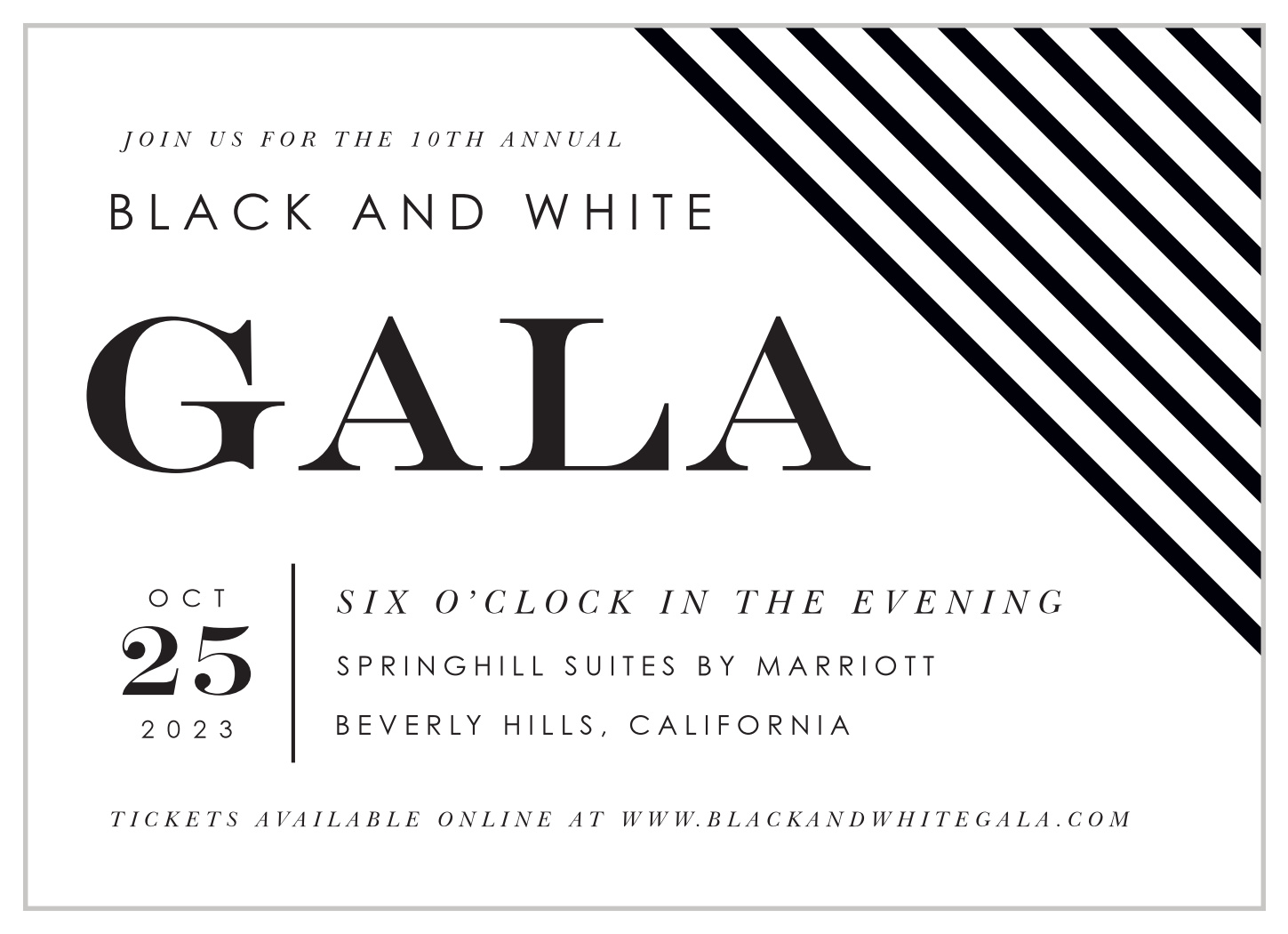 Black & White Gala Invitations