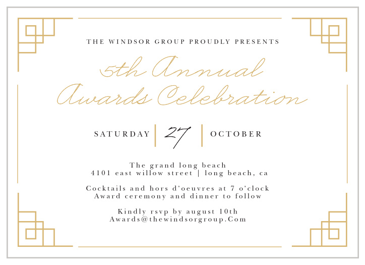 Celebrate the night away with our stunning Ceremonial Celebration Gala Invitation.