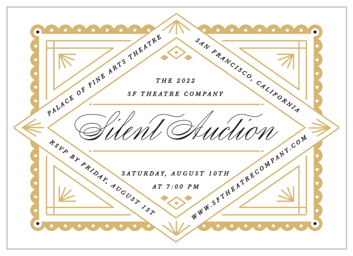 Celebrate the night away with our Silent Auction Gala Invitation.