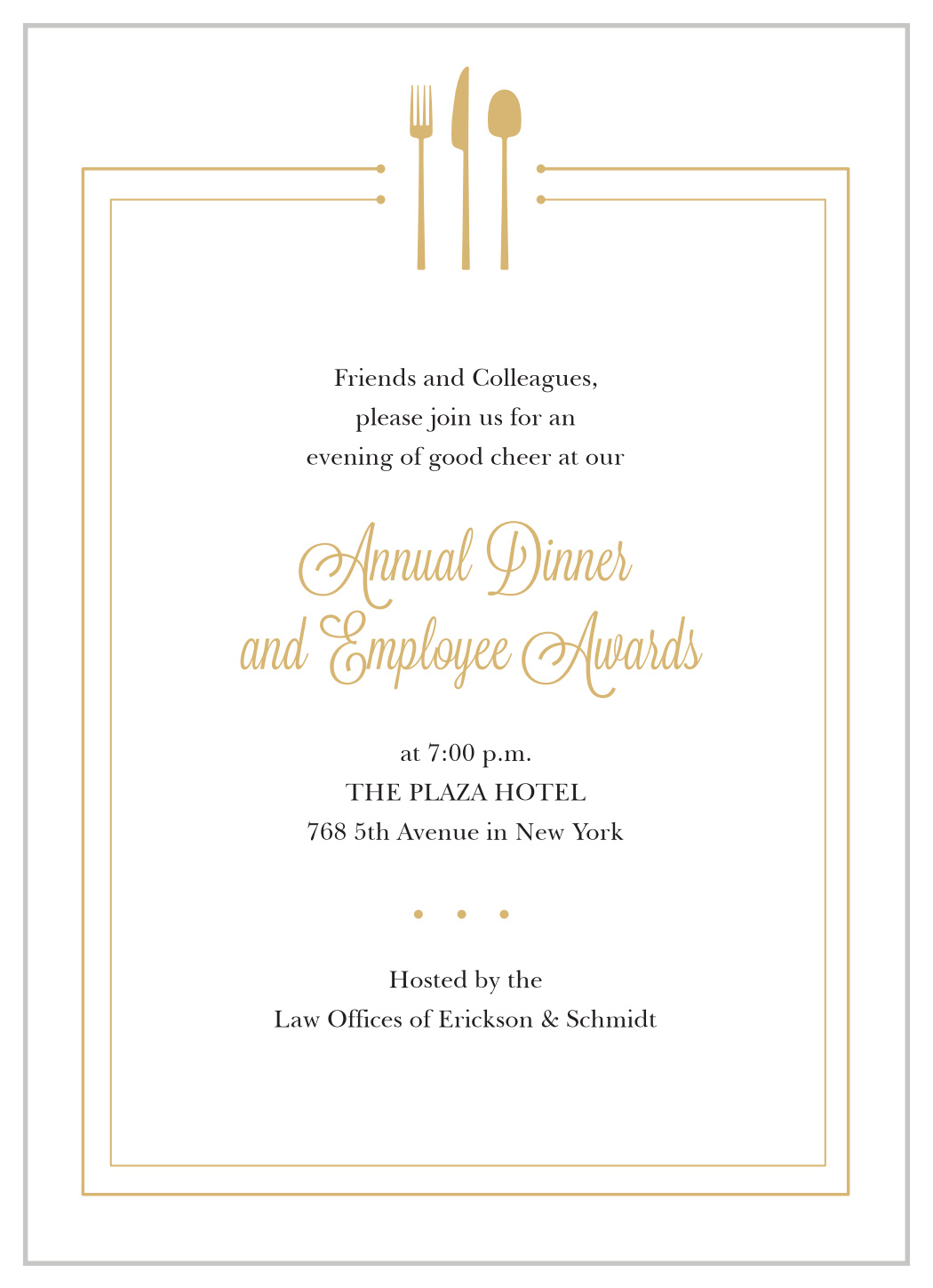 Company Dinner Gala Invitations