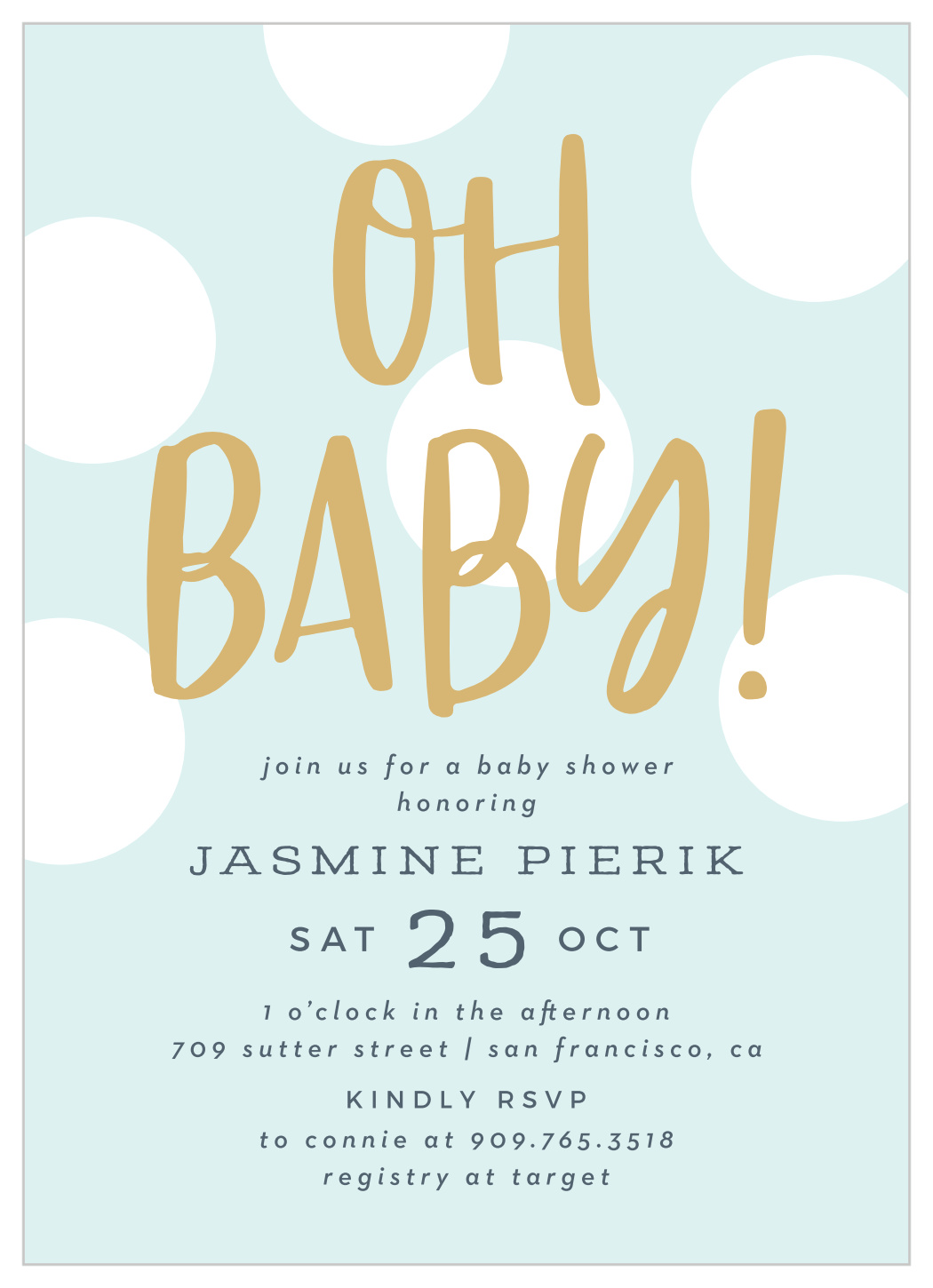Boy Polka Dot Baby Shower Invitations