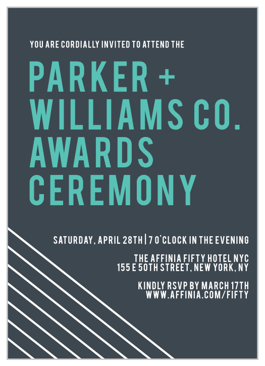 Celebrate the night away with our stunning Modern Type Gala Invitation.