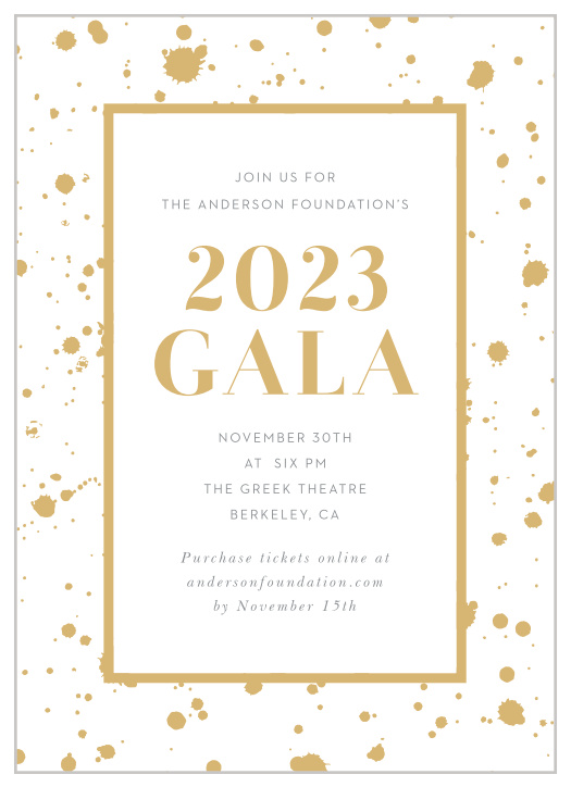 Celebrate the night away with our stunning Painted Book Gala Invitation.