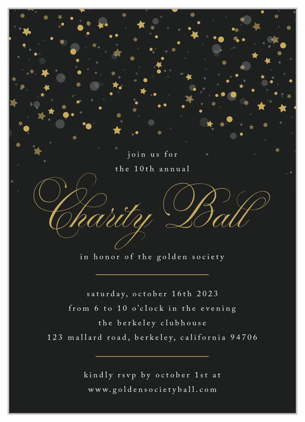 Starry Ball Gala Invitations