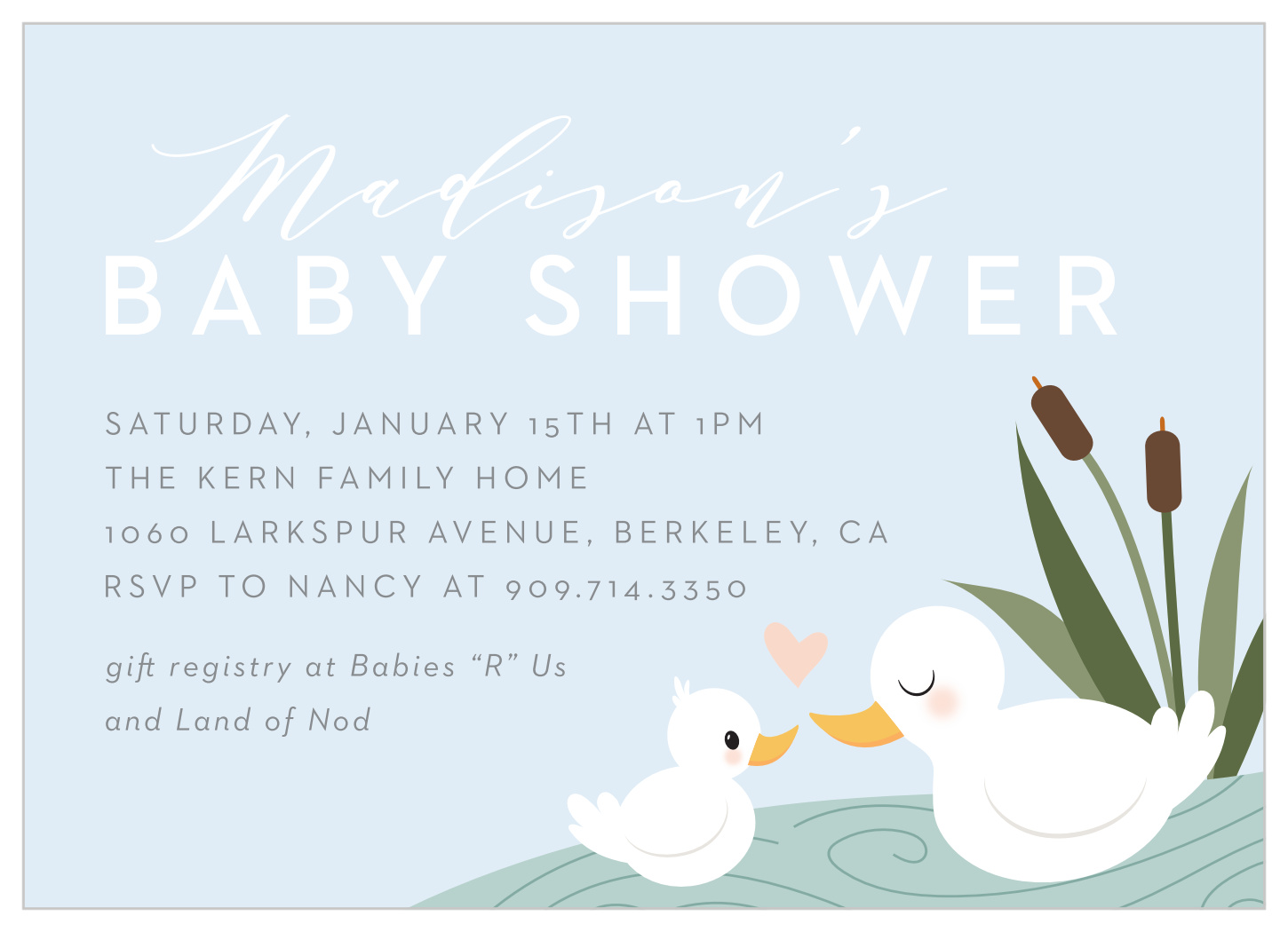 Boy Happy Duck Baby Shower Invitations