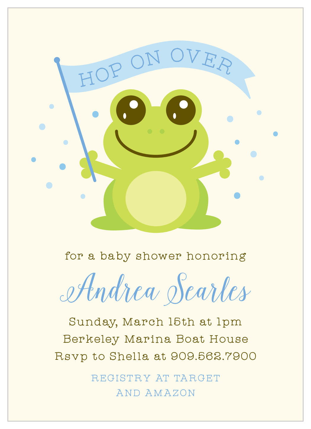 Frog Boy Baby Shower Invitations