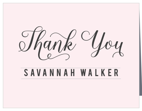 A vintage typographic style makes up our Chic Sophisticate Bridal Shower Thank You Cards.