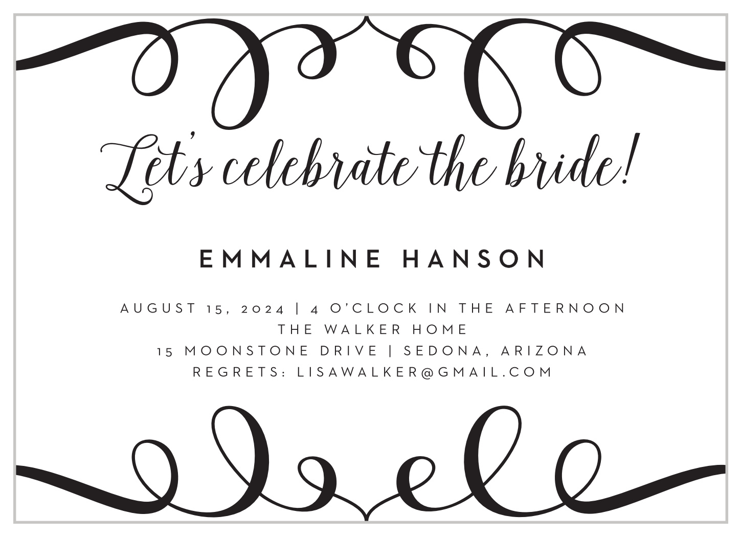Classically Stated Bridal Shower Invitations