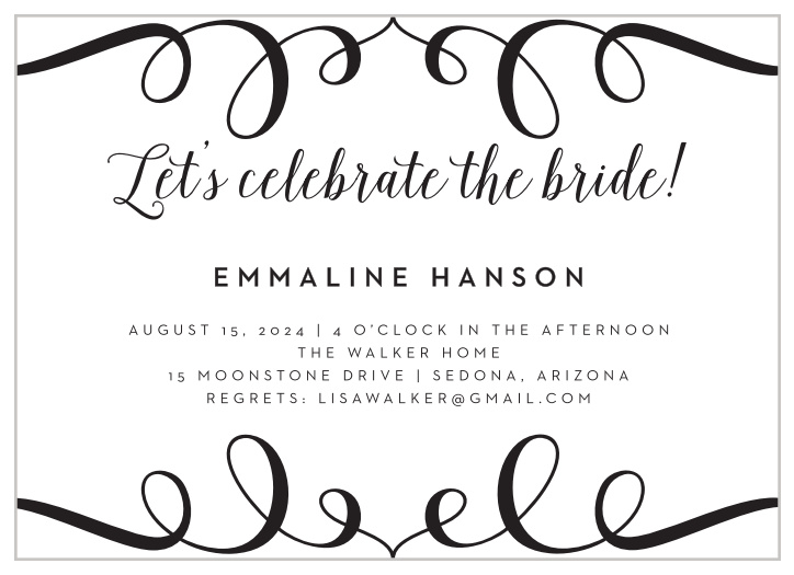 Celebrate the bride to be in style with our Classically Stated Bridal Shower Invitations.