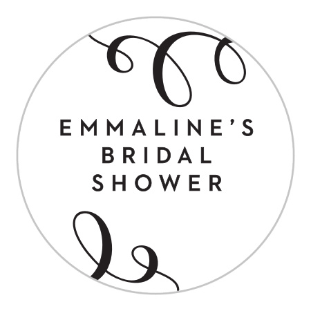 Classically Stated Bridal Shower Stickers